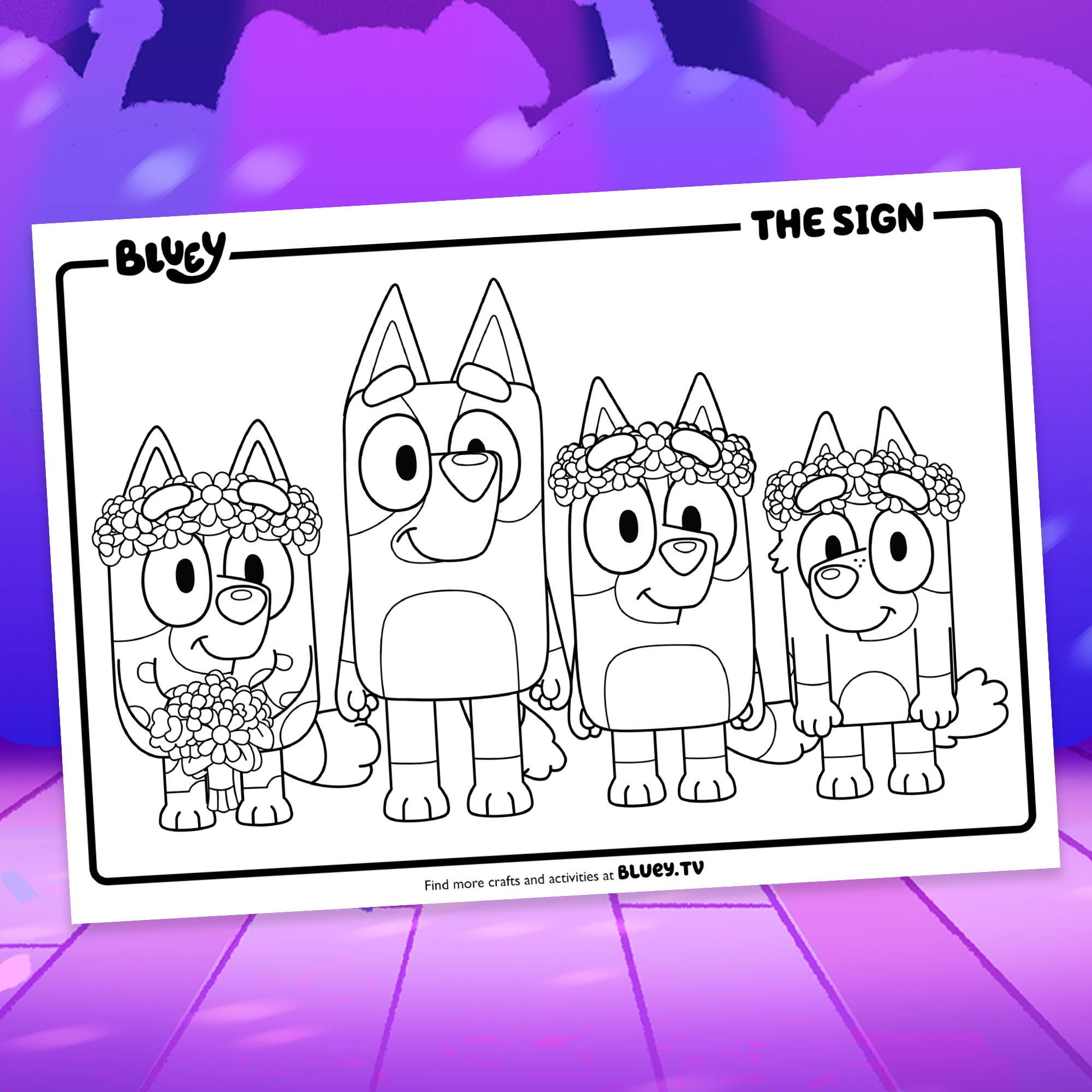 bluey coloring page