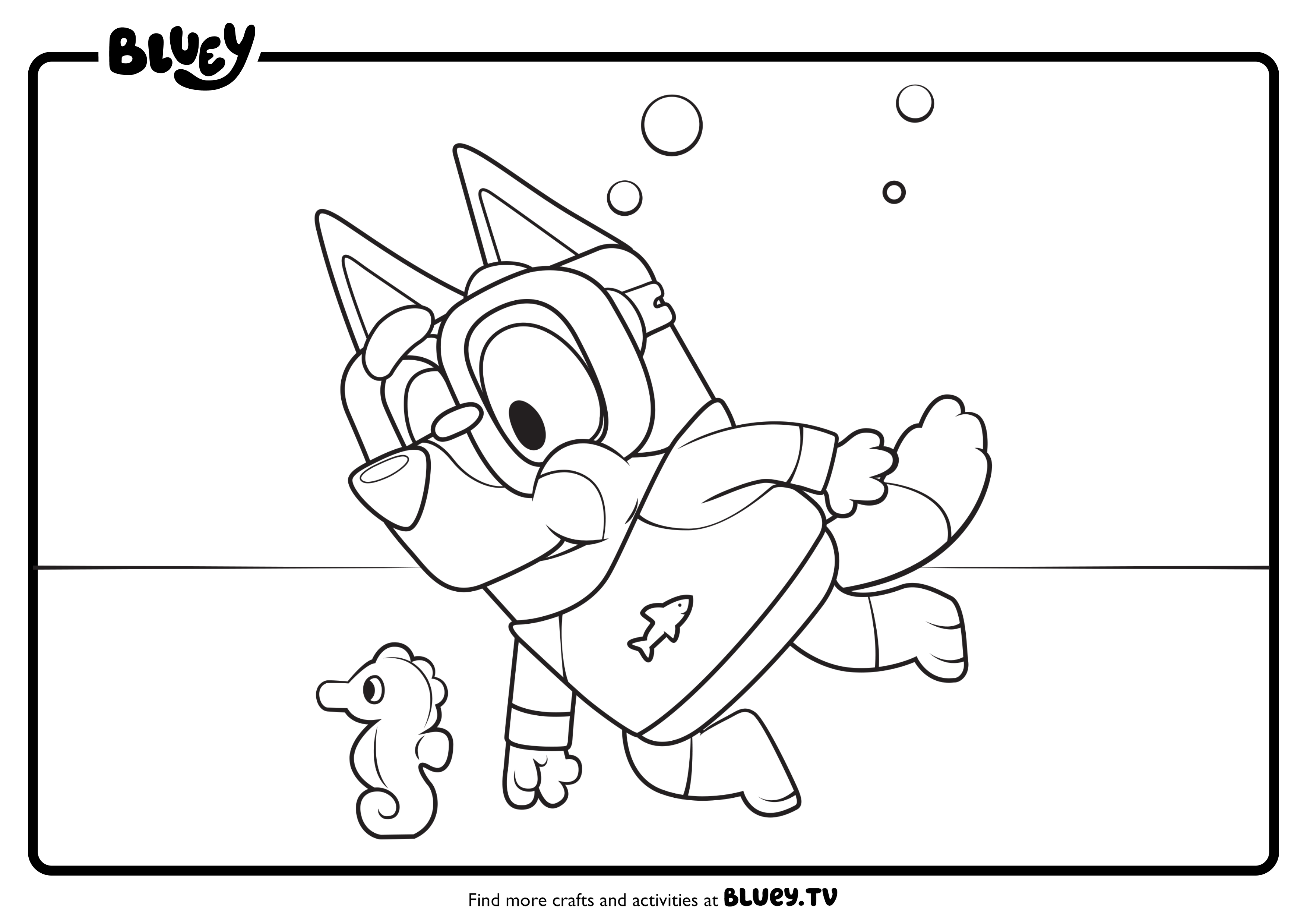 bluey coloring page